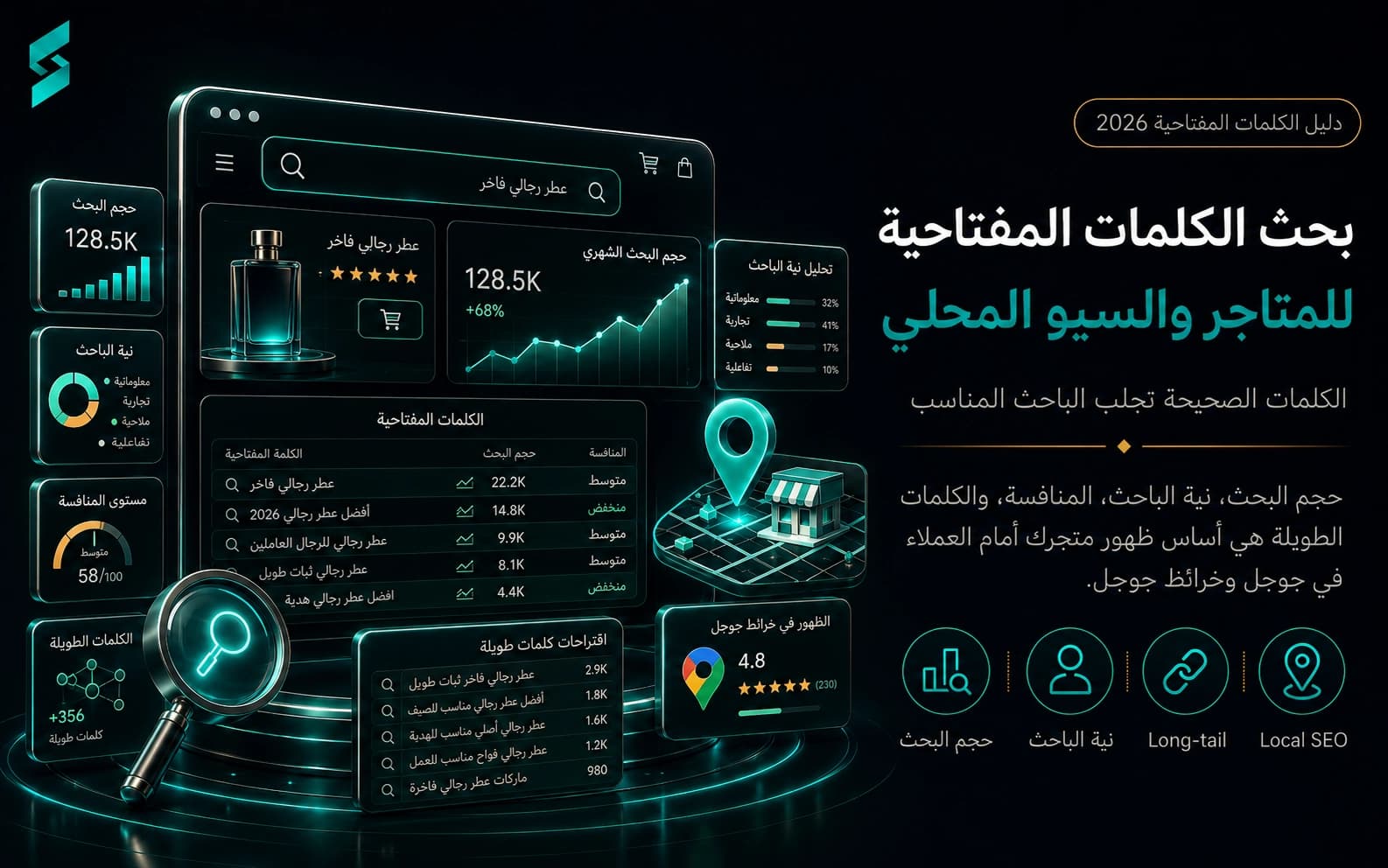 بحث الكلمات المفتاحية للمتاجر والسيو المحلي (دليل 2026)