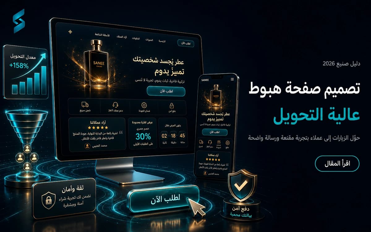 تصميم صفحة هبوط عالية التحويل: الدليل العملي (2026)